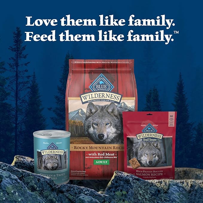 Blue Buffalo Wilderness High Protein, Natural Adult Wet Dog Food, Trout & Chicken Grill 12.5-oz cans (Pack of 12)