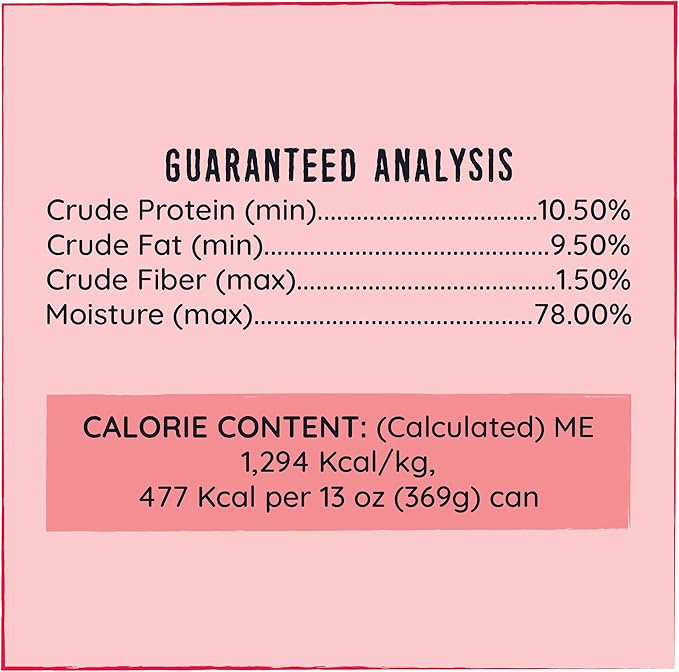 Hound & Gatos Wet Dog Food, 98% Salmon & Lamb Liver, case of 12, 13 oz cans