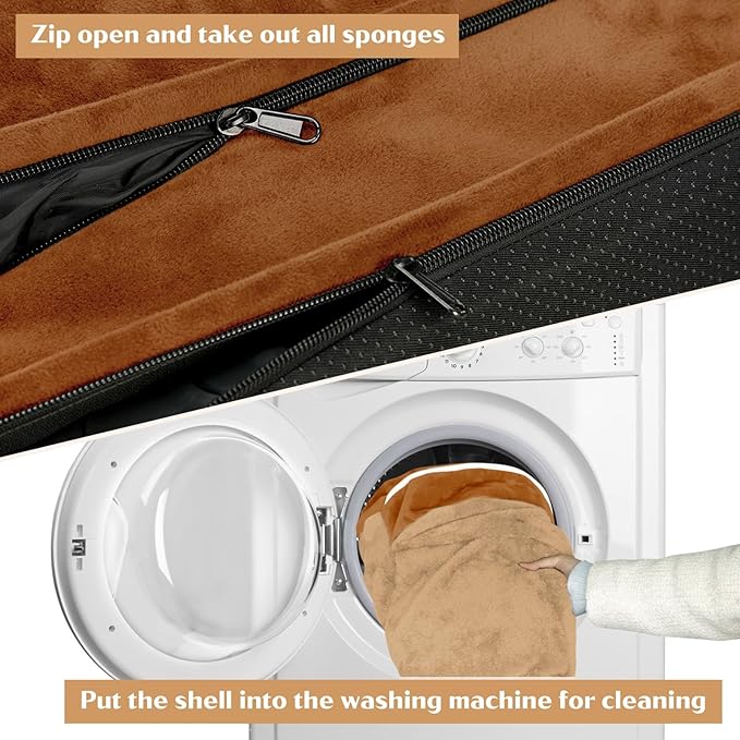 Waterproof Dog Bed, XXL Dog Bed Orthopedic Foam, Waterproof Dog Sofa Bed with Washable Removable Cover & Non-Slip Bottom(XX-large,Caramel)