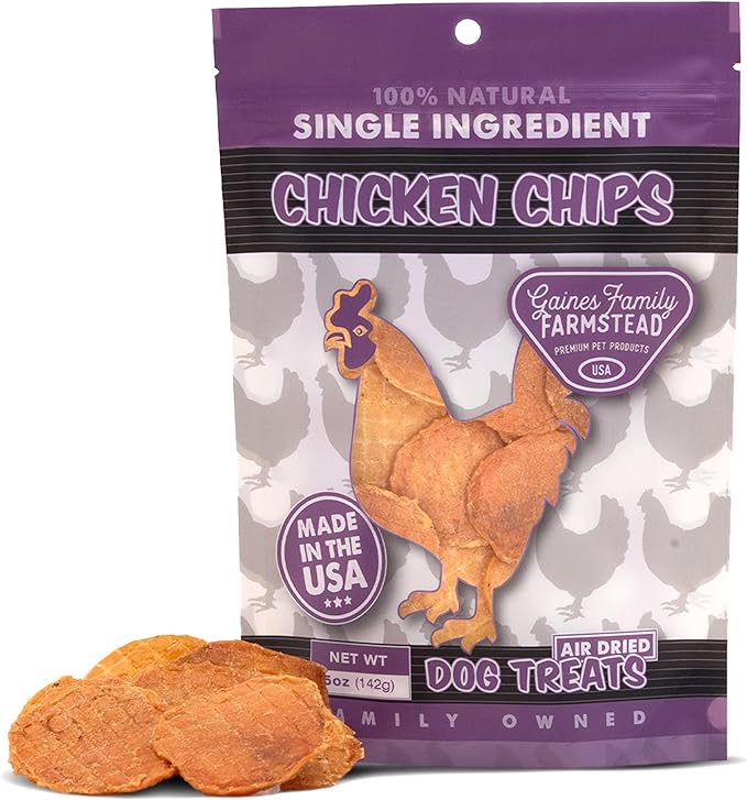 Gaines Family Farmstead Chicken Chips for Dogs, All-Natural, Grain-Free, Soy-Free, Dye-Free, Healthy Dog Treats for All Ages & Breeds, Puppies, Made in USA, 6 oz