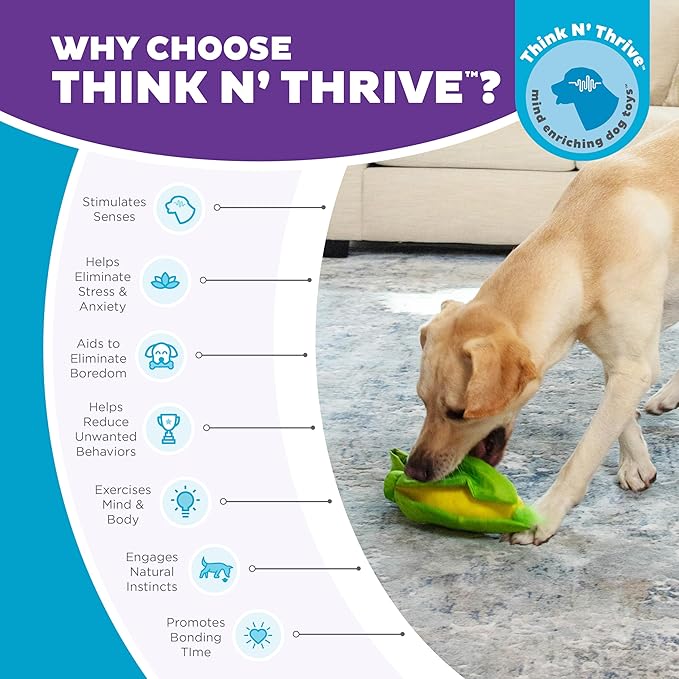 Outward Hound Nina Ottosson Hide N' Find Interactive Plush Dog Puzzle Dog Enrichment Toys, Plush, Durable Dog Toy, Corn, Multicolored