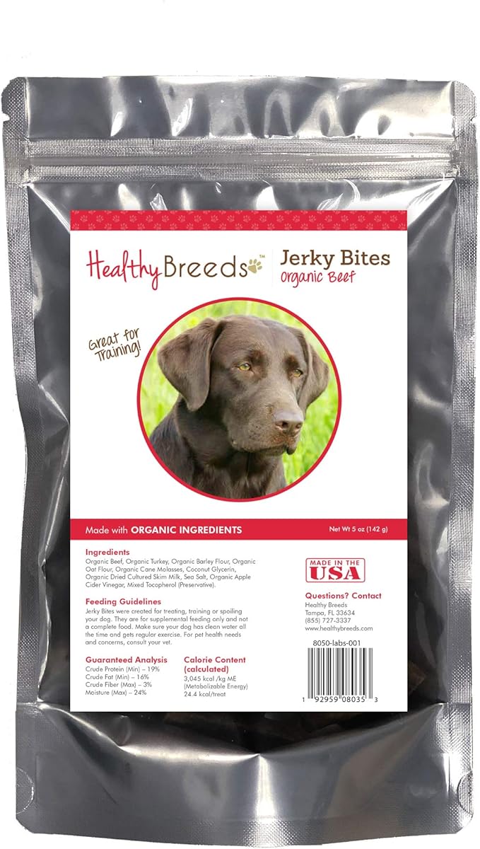 Healthy Breeds Labrador Retriever Jerky Bites Beef Recipe Dog Treats 5 oz