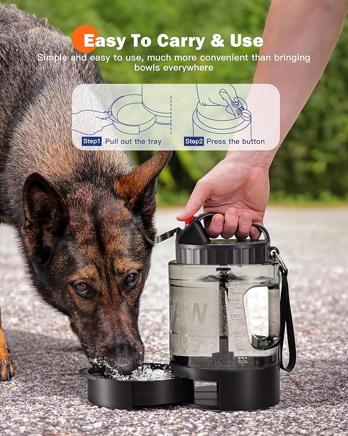 77oz Dog Water Bottle Dog Travel Water Bottle, Portable Dog Water Bowl Dispenser for Travel Camping Hiking Walking, Dog Water Drinking Bottle Dog Travel Water Bowl for Large Dogs