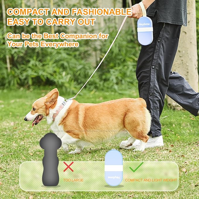 Dog Water Bottle, Dog Bowl 2-in-1, Food Container Large Enough for Dog Treats, Steak, Sticks, Bars, Portable Pet Water Dispenser for Hiking, Travel, Cat Bowls and Pet Water Bottle (blue)