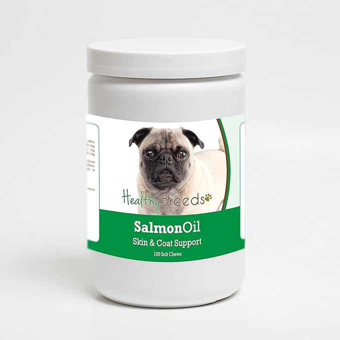 Healthy Breeds Pug Salmon Oil Soft Chews 120 Count