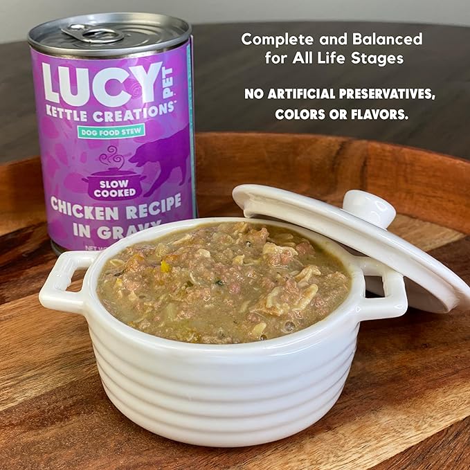 Lucy Pet Products Kettle Creations Chicken Dog Stew Recipe in Gravy 12.5oz, Purple, LPPFFLW301