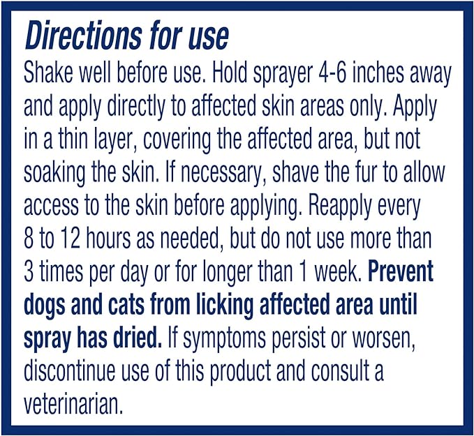 ProSense Itch Solutions Hydrocortisone Spray 4 Ounces, for Dogs and Cats