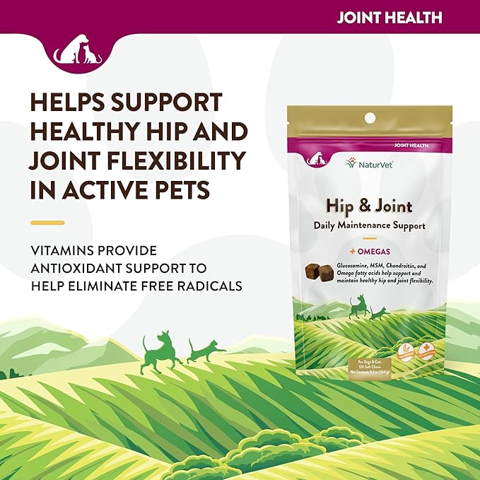 NaturVet Hip & Joint Soft Chew (Bag) 120 ct