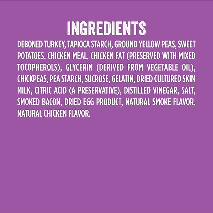 Evolve Grain Free Turkey, Bacon and Egg Flavored Breakfast Strips Dog Treats, 25oz