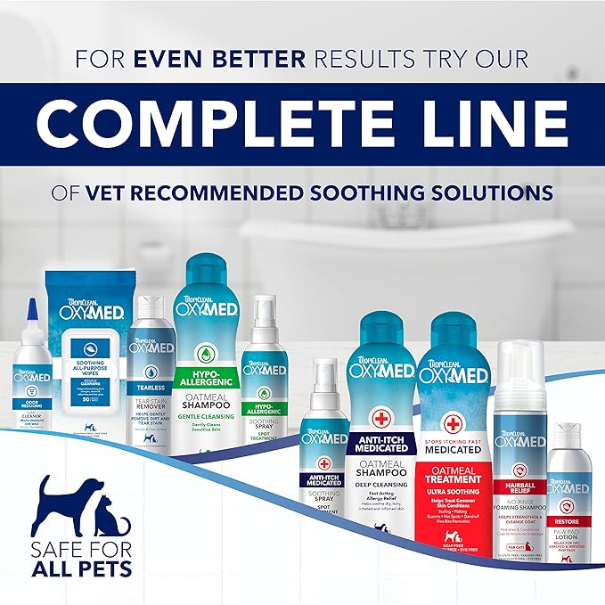 TropiClean Oxymed Paw Pad Cat & Dog Lotion for Dry Skin | Allover Skin Soother for Dogs & Cats | 4 oz