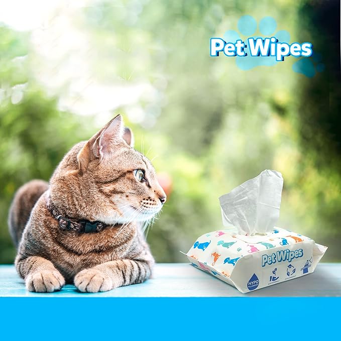 100 Gentle Puppy Wipes for Butt and Paws - Hypoallergenic, Easy to Use for Dog and Cat Cleaning and Deodorizing - Wet Grooming Wipes to Sanitize your Pet's Toys