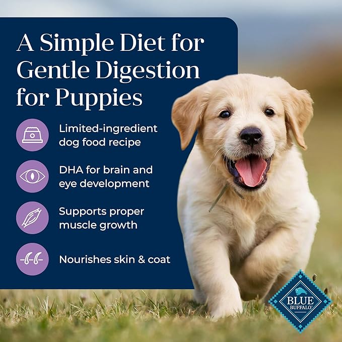 Blue Buffalo Basics Dry Dog Food for Puppies, Skin & Stomach Care, Limited Ingredient Diet for Dogs, Turkey Recipe, 11-lb. Bag