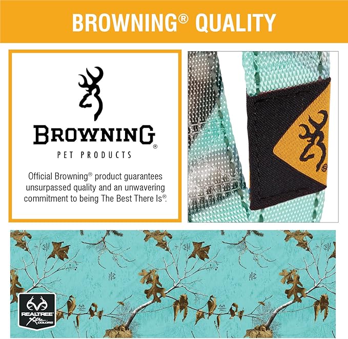 Browning Classic Webbing Collar Realtree Seaglass Small Teal