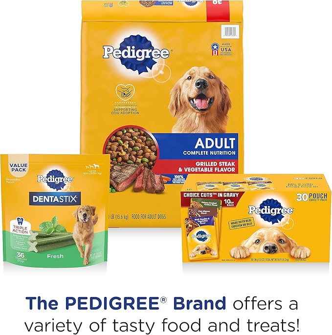 PEDIGREE DENTASTIX Large Dog Dental Care Treats Original, Beef & Fresh Variety Pack, 2.73 lb.Pack (51 Treats)