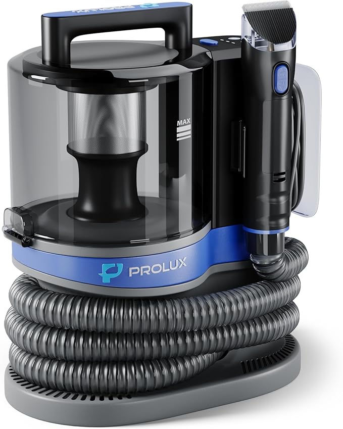 Prolux Professional At-Home Pet Grooming Vacuum, Quiet 52 dB Operation, Versatile Clippers for All Hair Lengths, Spacious Tank for Extended Grooming Sessions, 7-Foot Hose, Perfect for Dogs and Cats