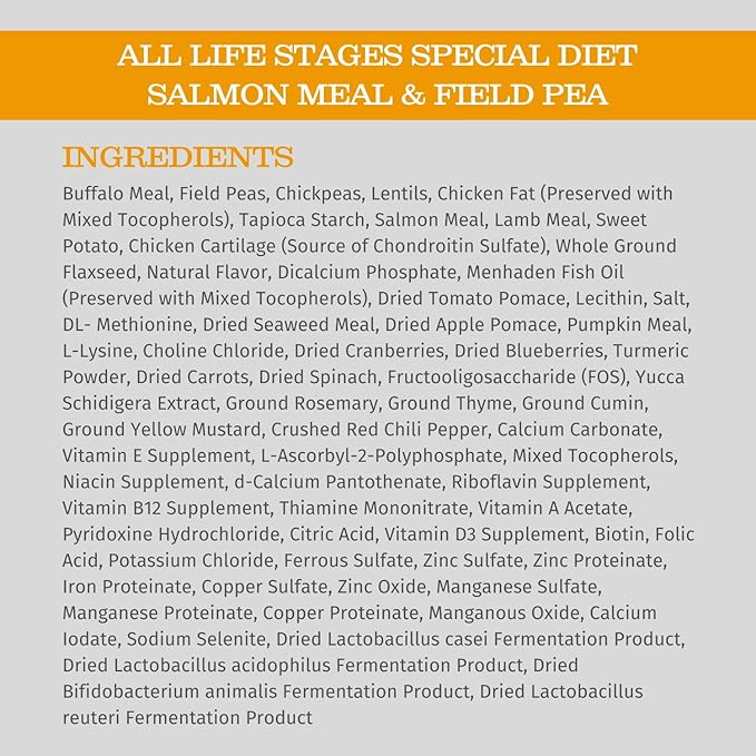 Blackwood Special Diet All Life Stages Dry Dog Food, 15Lb., Salmon Meal & Field Pea Recipe, Sensitive Skin and Stomach, Grain Free Dog Food