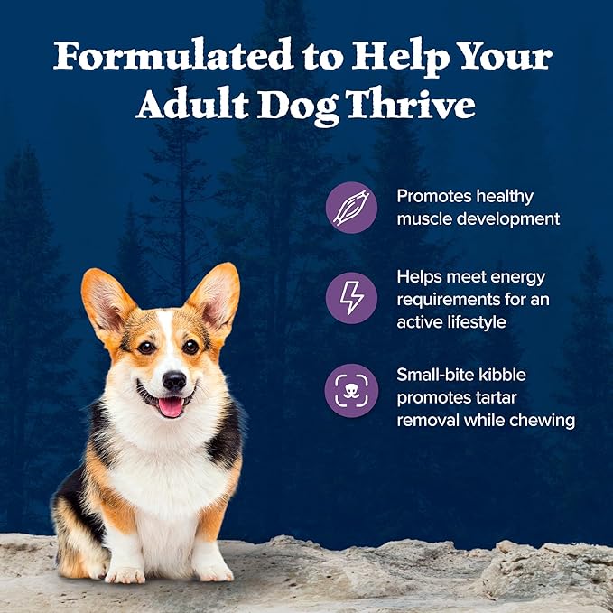 Blue Buffalo Wilderness High Protein Natural Adult Small Bite Dry Dog Food plus Wholesome Grains, Chicken 28 lb bag