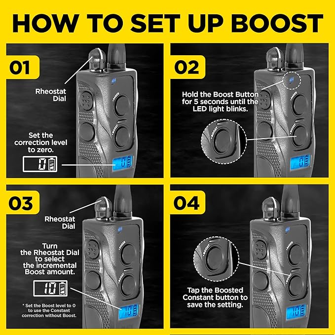Dogtra 1900S BLACK Boost & Lock E-Collar Remote Dog Trainer 1-Mile Range Ergonomic IPX9K Waterproof High-Output Matte Black