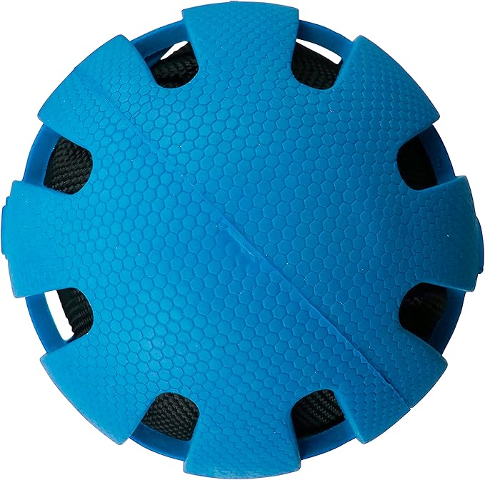 Nerf Dog Crunch and Squeak Rubber Ball Dog Toy, Single, Medium/Large, Blue