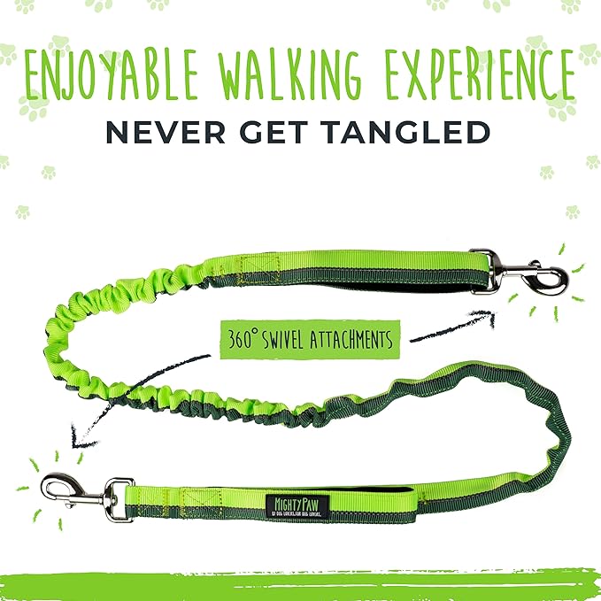 Mighty Paw Hands Free Dog Leash | Bungee Waist Leash for Dog Walking. Dog Running Leash Hands Free. Hands Free Leash for Large Dogs, Medium & Small Dogs. Dog Leash Waist Belt (36" - 48") Up To 150 lbs