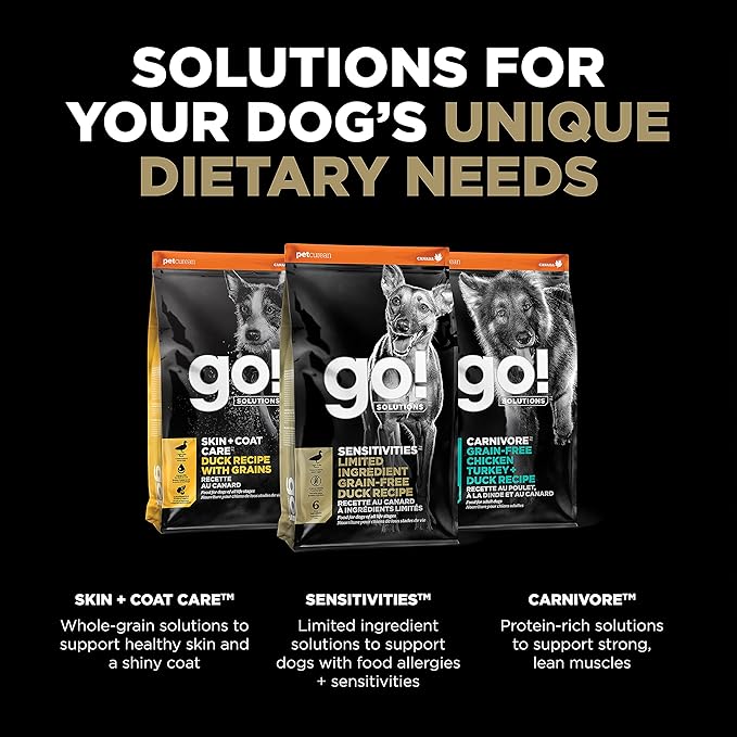 GO! SOLUTIONS Sensitivities – Duck Recipe – Limited Ingredient Dog Food, 22 lb – Grain Free Dog Food for All Life Stages – Dog Food to Support Sensitive Stomachs