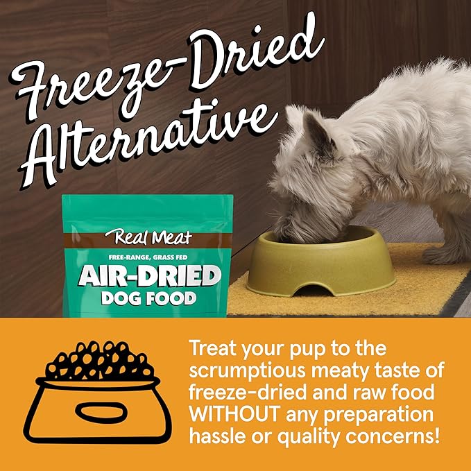 Real Meat Air Dried Dog Food w/Real USA Turkey - 10lb Bag of Grain-Free Real Meat Dog Food Sourced from Free-Range, Cage-Free Turkey - Digestible, All Natural, High Protein Turkey