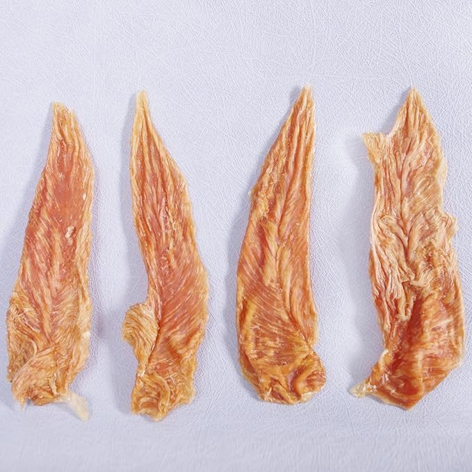 Dog Treats Chicken Jerky for Dogs, Grain Free Snacks Natural Ingredients Long-Lasting Dog Chews Chicken Breast Tenders 8oz