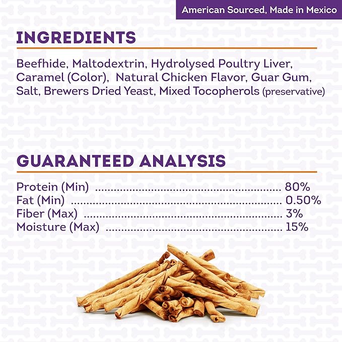 Beefhide Twist Sticks 5" Dog Chew Treats - Chicken Flavor, 1 lb/1 Pack