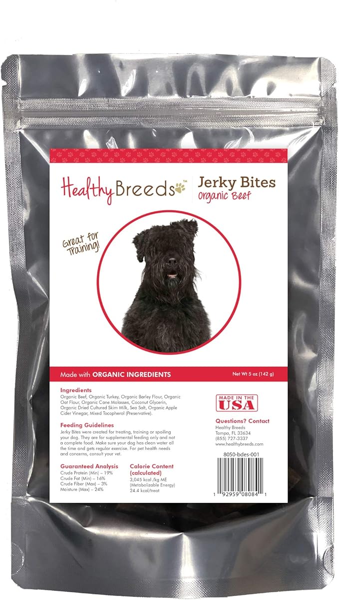 Healthy Breeds Bouvier des Flandres Jerky Bites Beef Recipe Dog Treats 5 oz