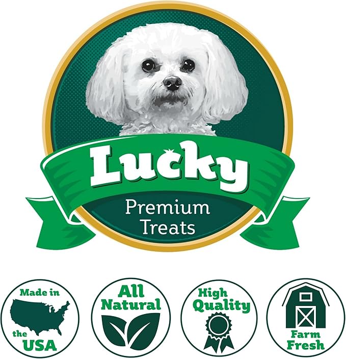 Lucky Premium Treats Chicken Jerky Fillets – Chicken Jerky Dog Treats Made with Sliced Lean Dehydrated Chicken Breast (7 oz)
