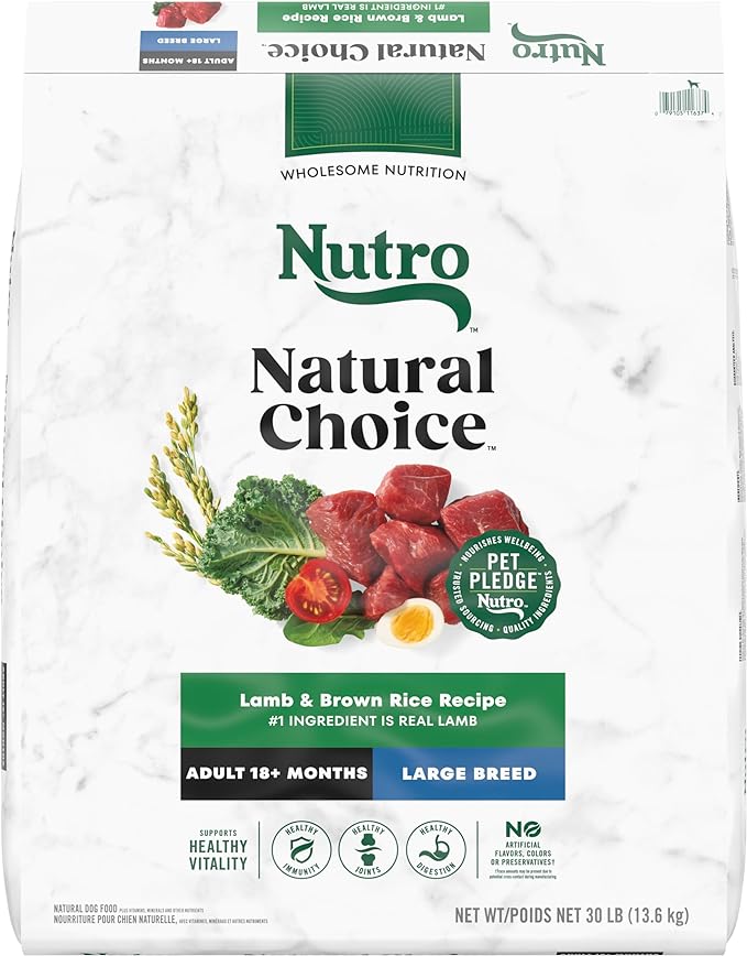 Nutro Natural Choice Adult Large Breed Dry Dog Food, Lamb and Brown Rice Recipe, 30 lbs.