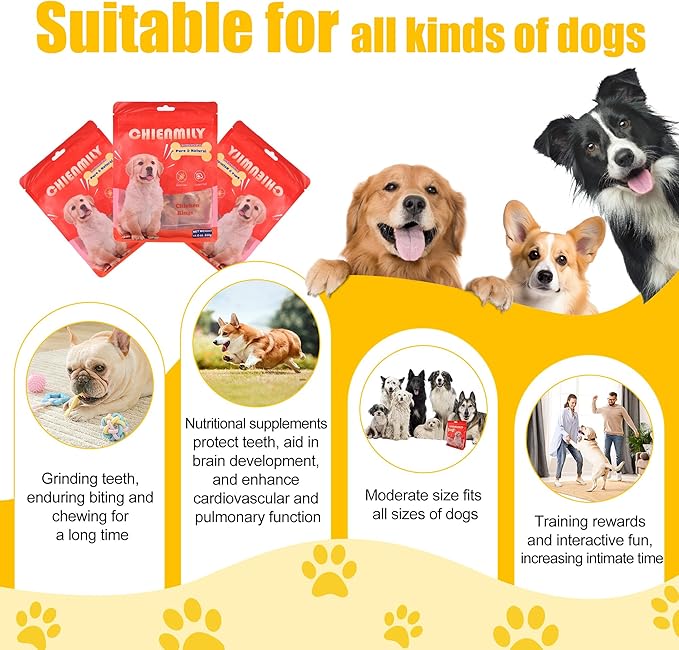Dog Treats Chicken Rings, Single Ingredient Natural Chews, High Protein & Grain Free Training Treats for All Dogs, 11.6 oz