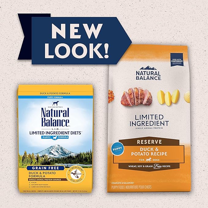Natural Balance Limited Ingredient Puppy Grain-Free Dry Dog Food, Reserve Duck & Potato Recipe, 22 Pound (Pack of 1)