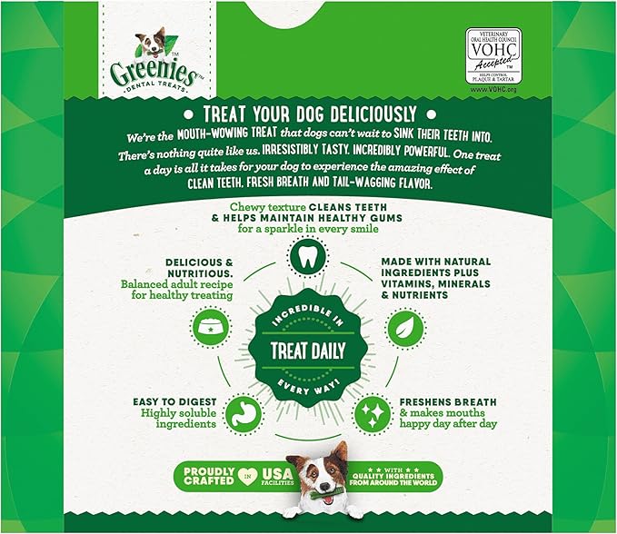 Greenies Original Petite Natural Dental Care Dog Treats, 54 oz. Pack (90 Treats)