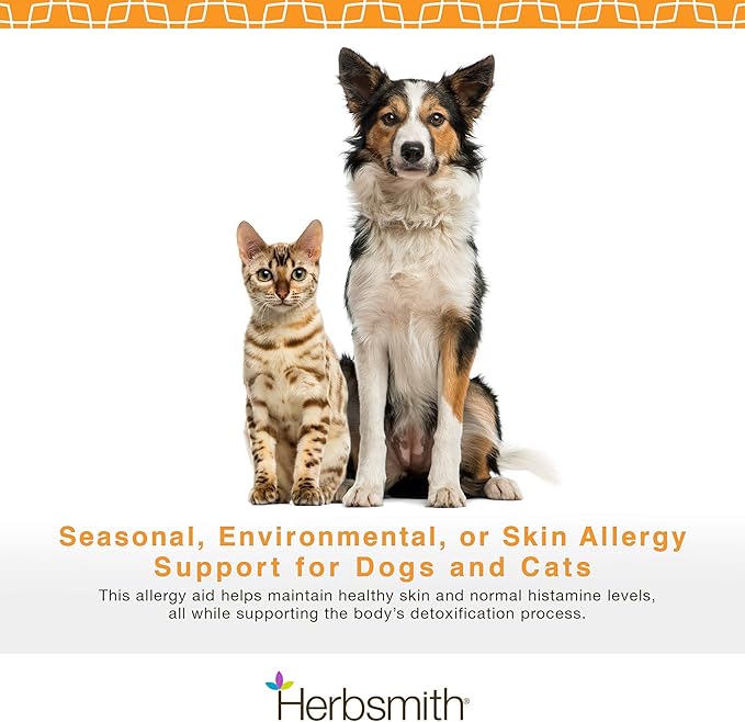 Herbsmith Clear AllerQi – Allergy Aid for Cats and Dogs – Pet Allergy Support – Anti Itch Pills for Dogs and Cats – 75g Powder