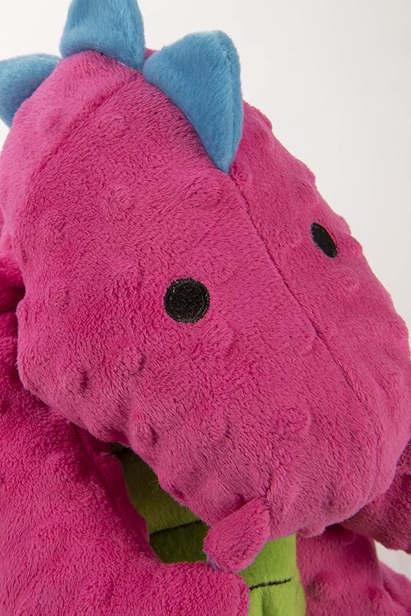 goDog Bubble Plush Dragons Squeaky Dog Toy, Chew Guard Technology - Pink, Extra Large
