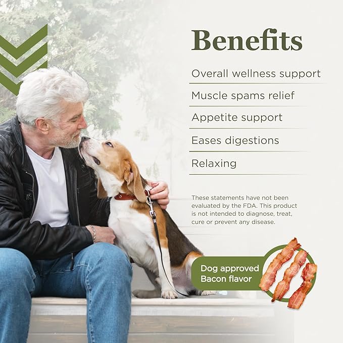 Hemp Bacon Flavor Calms | Bacon Drops Oil for Dog | 500mg, 30ml for Enhances Appetite, Aids in Digestion, Hemp Dog, Supports Mood | Made in USA