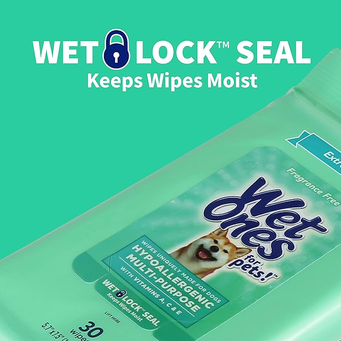 for Pets Multi-Purpose Dog Wipes with Vitamins A, C + E - Fragrance-Free Dog Wipes for All Dogs Wipes with Wet Lock Seal - 300ct Total Wipes for Dogs