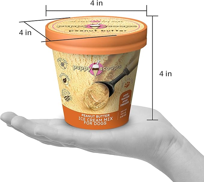 Ice Cream Mix for Dogs: Peanut Butter - Add Water and Freeze at Home, 4.65 oz Made in USA