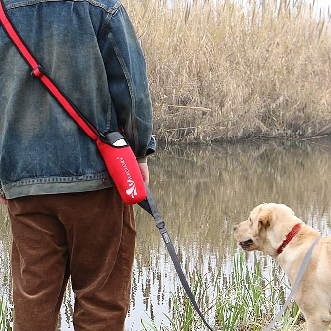 VIVAGLORY 25oz Stainless Steel Water Bottle & Neoprene Bottle Carrier Combo, Dog Drinking Bottles and Water Bottle Holder, Great for Hiking & Traveling with Pets