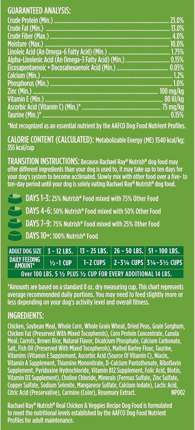 Nutrish Rachael Ray Chicken & Veggies 40 Pounds Dry Dog Food (Packaging May Vary) + Chicken Recipe 11 Count Soup Bones Bundle