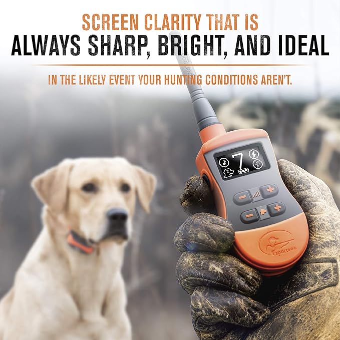 SportDOG Brand SportTrainer Remote Trainer - Shock Collar with 1/2 Mile Range - OLED Screen - Waterproof, Rechargeable Dog Training E-Collar with Tone, Vibrate, & Static - 3 Dog Expandable, Orange