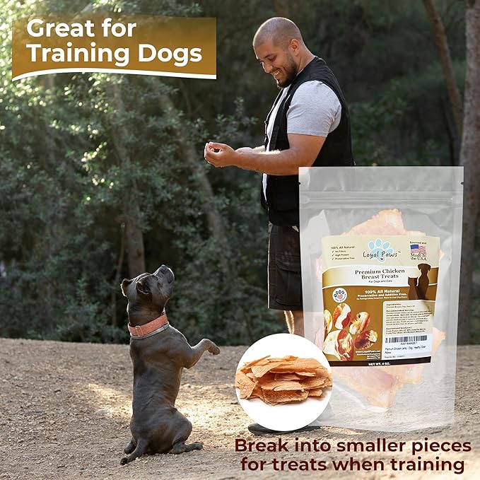 Chicken Jerky Dog Treats Made in USA Only - Natural, Healthy, Premium, Human Grade, 100% Chicken - Grain Free - Training Treats for Small, Medium, and Large Dogs 4oz