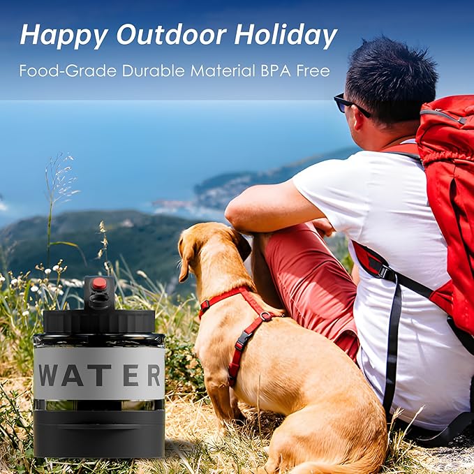 Dog Travel Water Bottle 54OZ, Travel Water Bowl for Dogs Portable Dog Water Dispenser for Outdoor Hiking,Camping, Road Trips, Dog Park Large Capacity Dog Travel Accessories BPA Free
