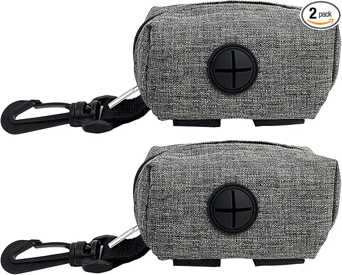 2 Pack Dog Poop Bag Holder, Poop Bag Holders for Leashes, Pet Dog Waste Bag Dispenser Leash Attachment – Fits Any Dog Leash – Includes 2 Pack Poop Bag Dispenser