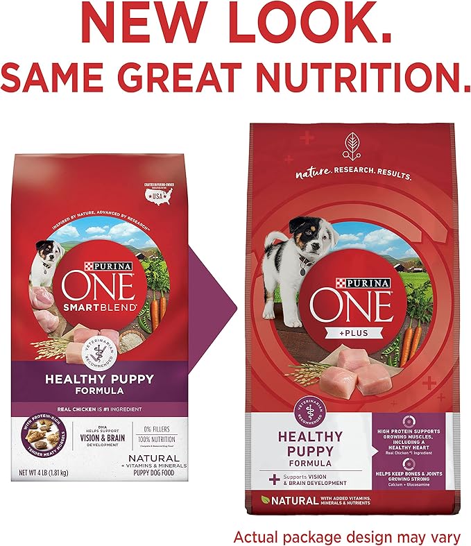 Purina ONE Plus Healthy Puppy Formula High Protein Natural Dry Puppy Food with Added Vitamins, Minerals and Nutrients - 16.5 lb. Bag