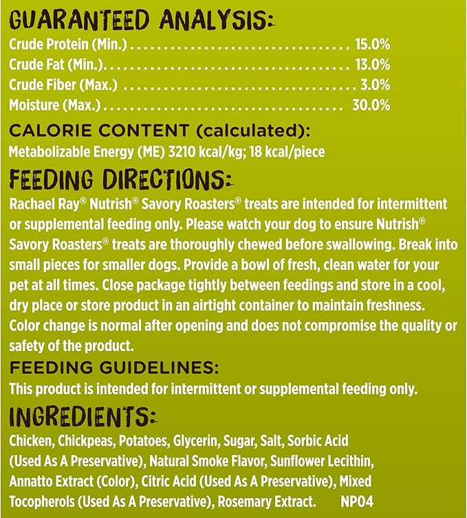 Rachael Ray Nutrish Savory Roasters Real Meat Dog Treats, Roasted Chicken Recipe, 12 Ounces, Grain Free