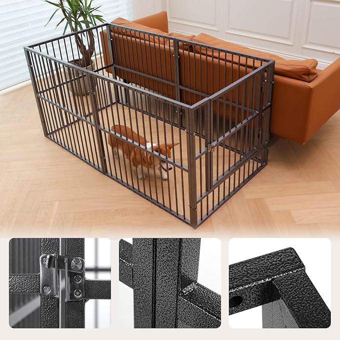 Dog Playpen 31.5" Height Puppy Pen,Heavy duty 31"- 63" Inch Extendable, Safe and Sturdy dog pens, Easy Assemble for Outdoor Indoor pet playpen