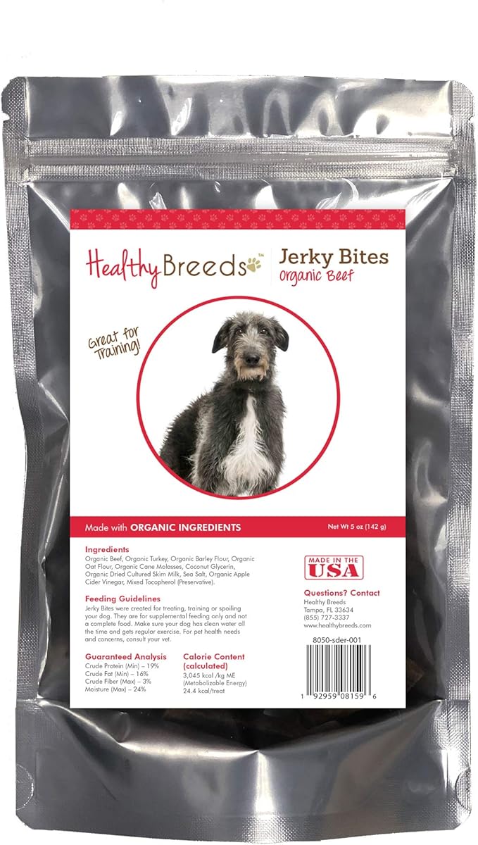 Healthy Breeds Scottish Deerhound Jerky Bites Beef Recipe Dog Treats 5 oz