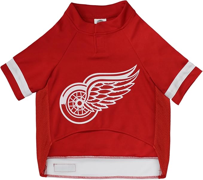 Pets First NHL Detroit Red Wings Jersey for Dogs & Cats, Large. - Let Your Pet Be A Real NHL Fan!